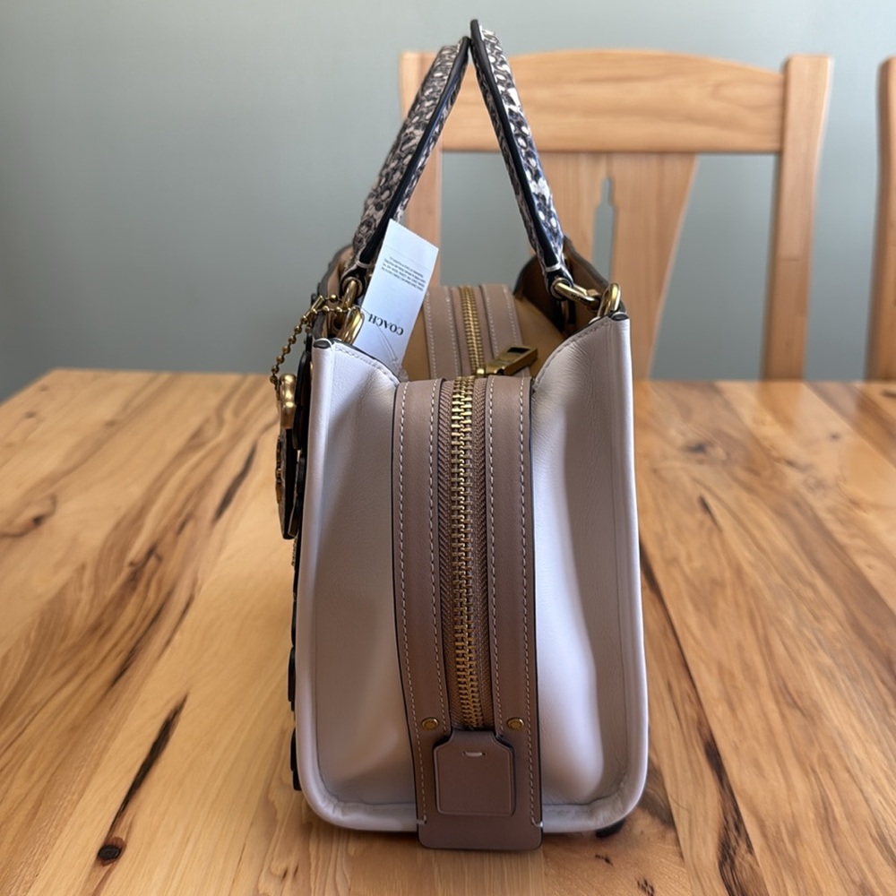 Rogue Bag 25 In Colorblock With Tea Rose And Snakeskin Detail NWT - Picture 6 of 14